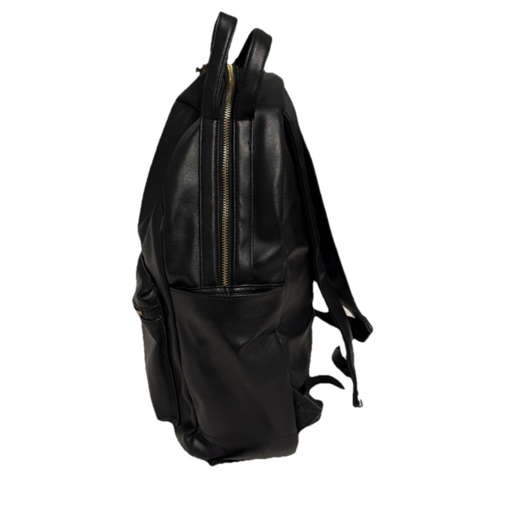 Black Backpack with white/black stripes inside, travel, laptop, school - Picture 2 of 10